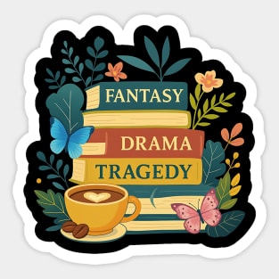 FDT-Fantasy-Drama-Tragedy-Books–Subtle-Funny-Anti-Trump-Bookish-Design Sticker